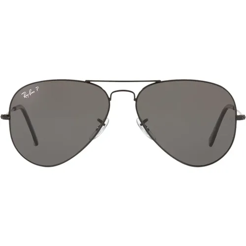 Total Schwarz Polarisierte Aviator Sonnenbrille , Damen, Größe: 58 MM - Ray-Ban - Modalova