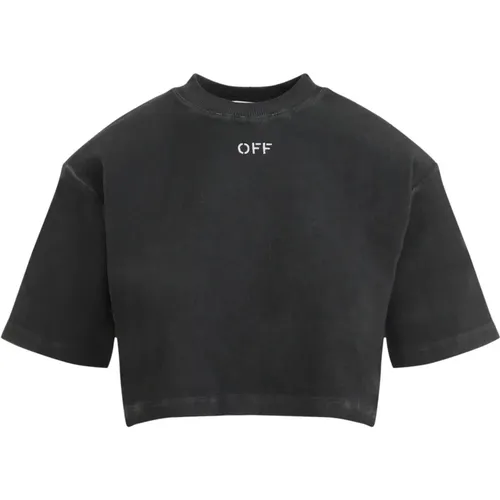 Graue T-Shirts Polos für Frauen , Damen, Größe: M - Off White - Modalova