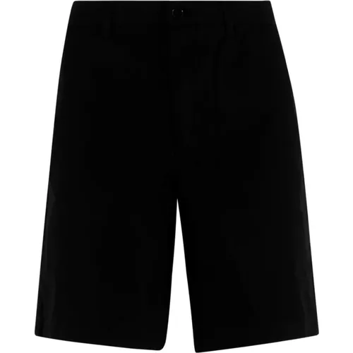 Schwarze Bermuda-Shorts mit Knopfverschluss , Herren, Größe: S - Lacoste - Modalova