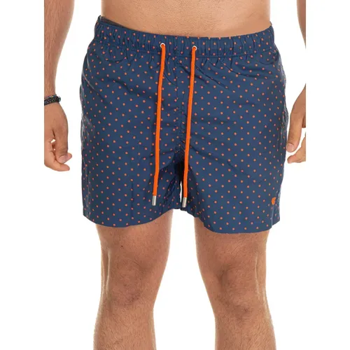 Boardshort mit Polka-Dots und Logo vorne und hinten,Boardshort mit Polka-Dots und Logo-Details - Gallo - Modalova