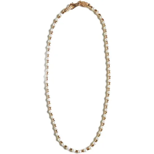 Golden Pearl Necklace , male, Sizes: ONE SIZE - Emanuele Bicocchi - Modalova