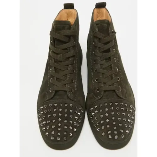 Pre-owned Suede sneakers , male, Sizes: 9 1/2 UK - Christian Louboutin Pre-owned - Modalova