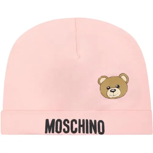 Niedliche rosa Baumwoll-Baby-Mütze - Moschino - Modalova