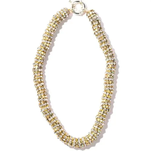 Gold Diamant Kristall Choker Halskette - Pearl Octopuss.y - Modalova