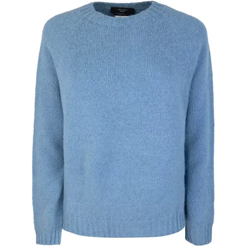 Blaue Raglan Pullover Alpaka Mischung , Damen, Größe: S - Max Mara - Modalova