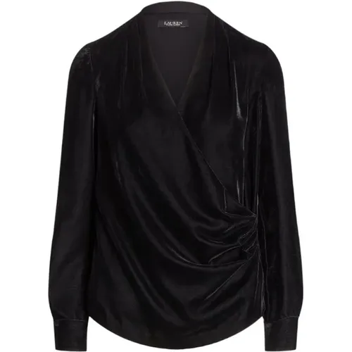 Crossed Velvet Shirt , female, Sizes: XS, S - Ralph Lauren - Modalova