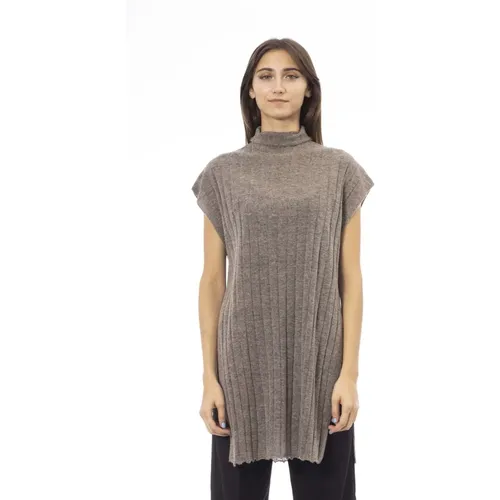 Hoher Hals Pullover mit Seitenschlitzen - Alpha Studio - Modalova