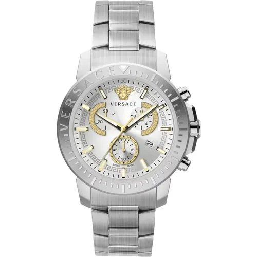 Urban Chronograph Watch with Swiss Quartz Movement , male, Sizes: ONE SIZE - Versace - Modalova