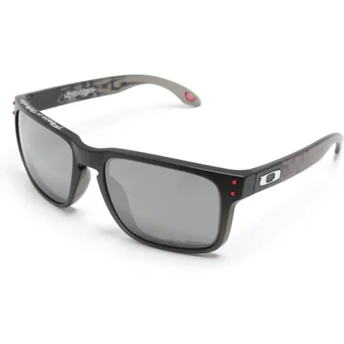 Schwarze Quadratische Sonnenbrille Graue Gläser - Oakley - Modalova