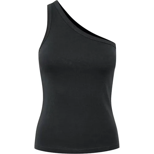 Ribbed One Shoulder Top in , female, Sizes: M - Gestuz - Modalova