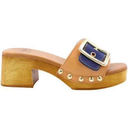 Lavrio Wooden Clogs , female, Sizes: 4 UK, 6 UK - E mia - Modalova