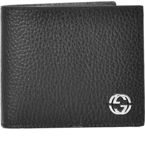 Bifold Schwarzes Leder Geldbörse Horizontales Modell - Gucci - Modalova