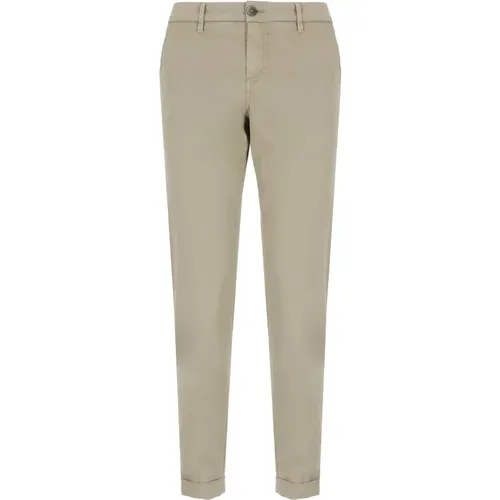 Grey Cotton Pants with Belt Loops , female, Sizes: W30 - Fay - Modalova