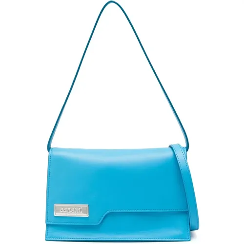 Klare Blaue Leder Schultertasche Italien - Coperni - Modalova