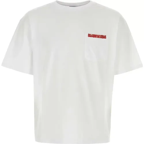 Weiße Baumwoll-T-Shirt , Herren, Größe: XL - Bluemarble - Modalova
