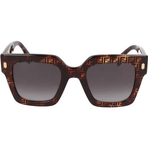 Quadratische Rahmen Sonnenbrille , Damen, Größe: 50 MM - Fendi - Modalova