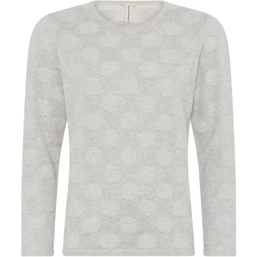 Gepunkteter O-Neck Pullover Bluse , Damen, Größe: S - Skovhuus - Modalova