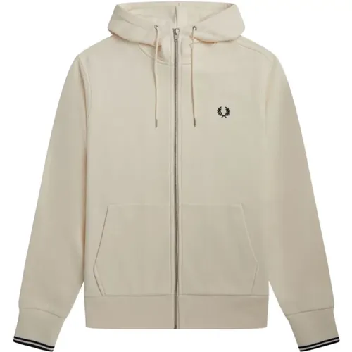 Hooded Cotton Zip Sweatshirt , male, Sizes: M - Fred Perry - Modalova