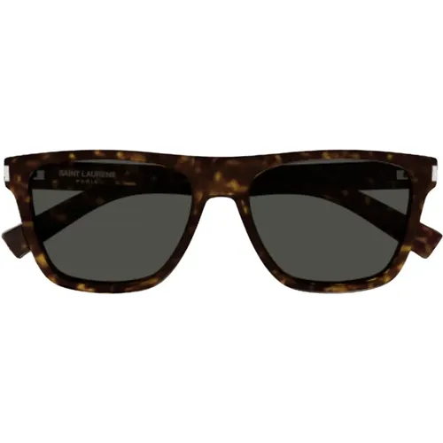 SL 619-002 Havana Sunglasses , male, Sizes: 56 MM - Saint Laurent - Modalova