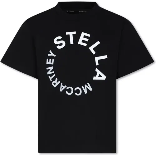 Schwarzes Baumwoll-T-Shirt mit Logo - Stella Mccartney - Modalova