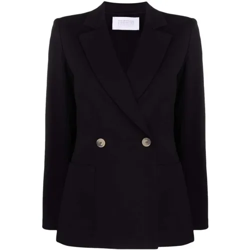 Schwarze Doppelreiher-Jacke , Damen, Größe: M - Harris Wharf London - Modalova