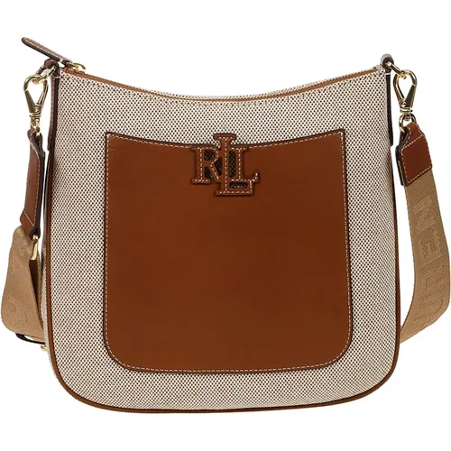 Brown Cotton Crossbody Bag with Logo , female, Sizes: ONE SIZE - Ralph Lauren - Modalova