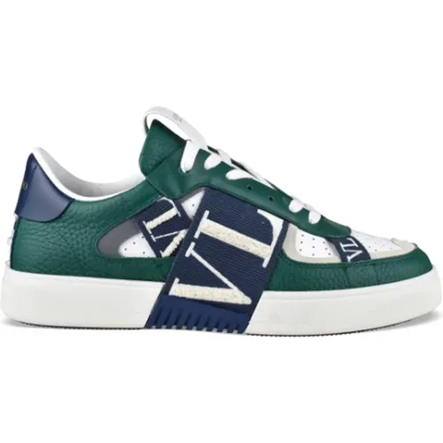 Vl7N Sneakers in Weiß und Grün Leder - Valentino Garavani - Modalova