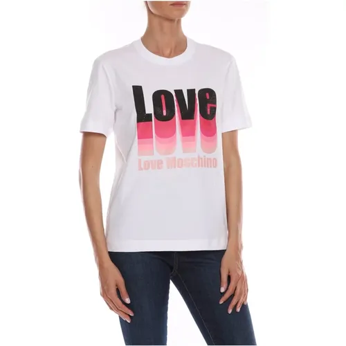 Stilvolles Damen T-Shirt , Damen, Größe: XS - Love Moschino - Modalova