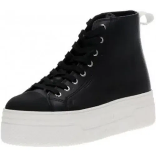 Schwarze Leder High Top Sneakers - Armani Exchange - Modalova