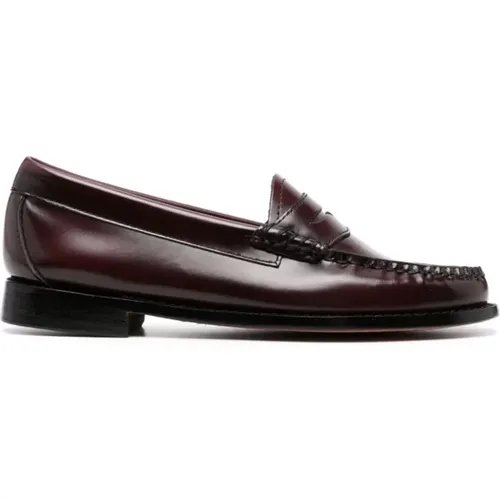 Burgundy Penny Loafer Flat Shoes , female, Sizes: 3 1/2 UK - G.h. Bass & Co. - Modalova