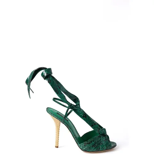 Schlangenabsatz Sandalen für Frauen , Damen, Größe: 36 EU - Dolce & Gabbana - Modalova