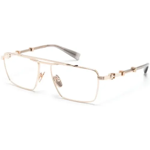 Goldene Optische Brille, Vielseitiger Stil , unisex, Größe: 56 MM - Balmain - Modalova