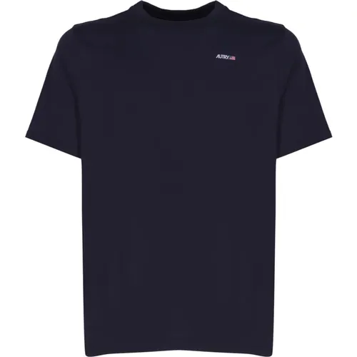 Blau Baumwoll Logo T-Shirt für Männer , Herren, Größe: 2XL - Autry - Modalova