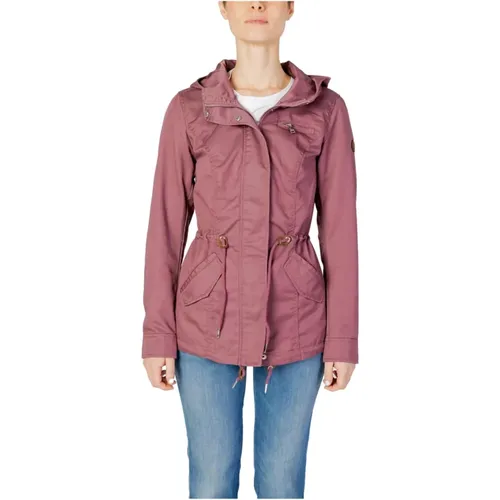 Hooded Jacket with Zip and Button Fastening , female, Sizes: S - Only - Modalova