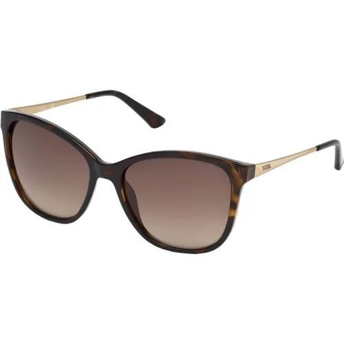 Havana Gold Sunglasses Shaded , female, Sizes: 57 MM - Guess - Modalova