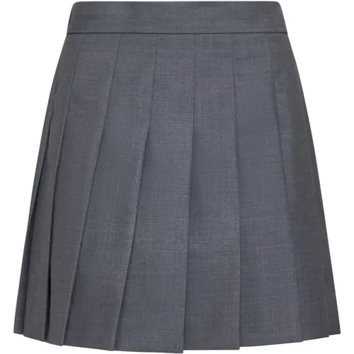 Angel Pleated Mini Skirt Grey , female, Sizes: M, 2XS, XS - Max Mara Studio - Modalova