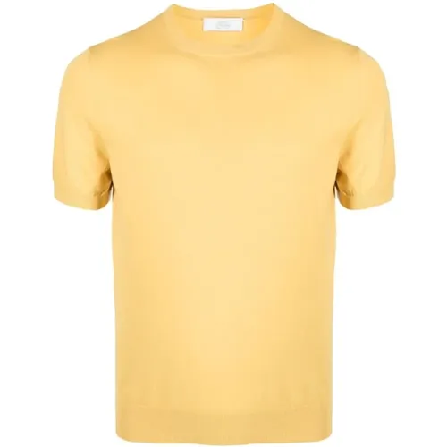 Buttergelbes Baumwoll-T-Shirt - Mauro Ottaviani - Modalova