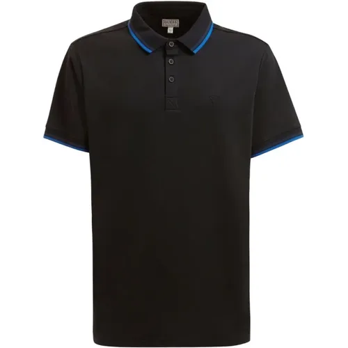 Schwarzes Textil Polo Shirt , Herren, Größe: XL - Guess - Modalova