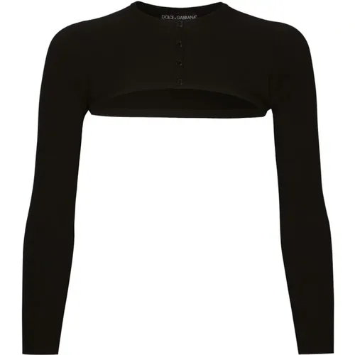 Schwarze Sweaters von ,Schwarze Strickjacke - Stilvoll und Gemütlich - Dolce & Gabbana - Modalova