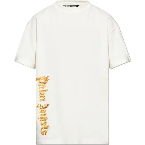 T-Shirt mit bedrucktem Logo - Palm Angels - Modalova