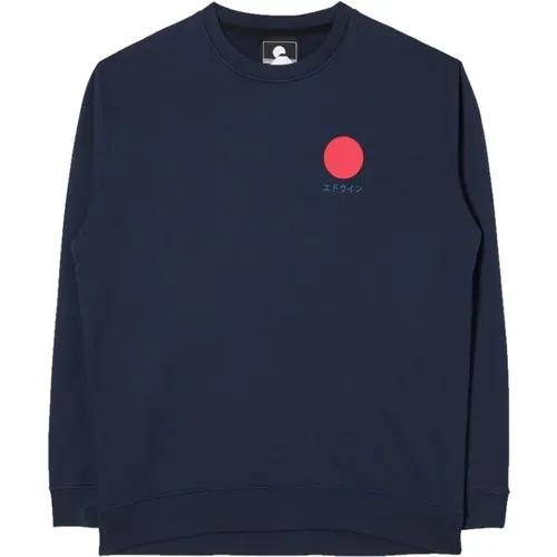 Japanischer Sun Sweatshirt Navy , Herren, Größe: S - Edwin - Modalova