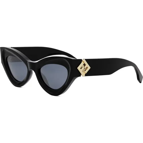 Frame Blue Lens Sunglasses , unisex, Sizes: 52 MM - Fendi - Modalova