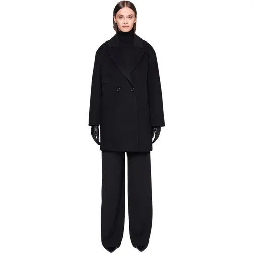 Schwarzer Zweireiher-Mantel , Damen, Größe: S - Silvian Heach - Modalova