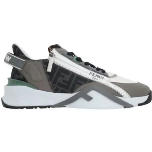 Low-Top Leather Sneakers with FF Inserts , male, Sizes: 7 UK, 8 UK, 10 UK, 5 UK - Fendi - Modalova