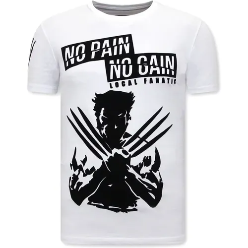 T-Shirt Wolverine X Man mit Druck , Herren, Größe: L - Local Fanatic - Modalova