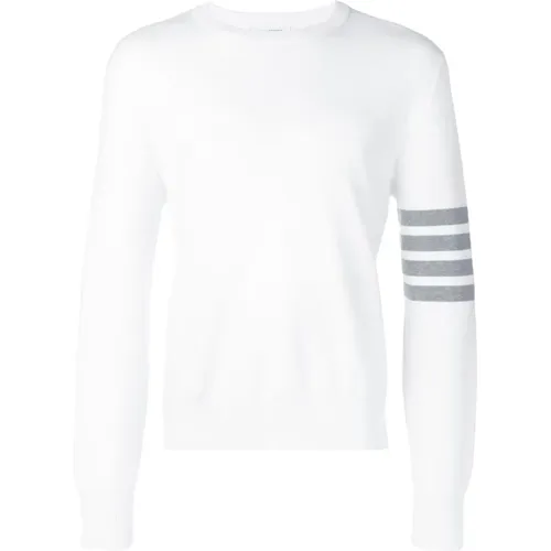 Weißer Milano Stitch Baumwoll 4-Bar Pullover , Herren, Größe: M - Thom Browne - Modalova