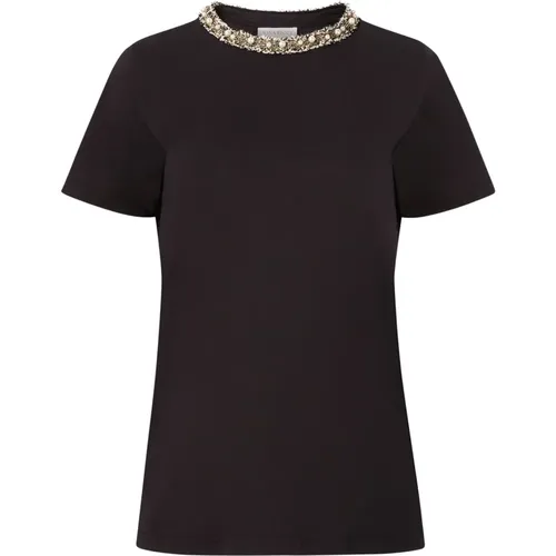 Schwarzes Beaded Neckline T-Shirt - Nina Ricci - Modalova