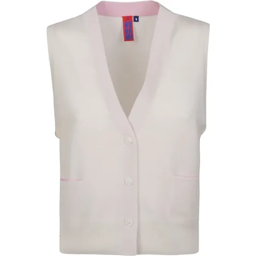 Kreide/Rose Button Vest , Damen, Größe: M - No Name - Modalova