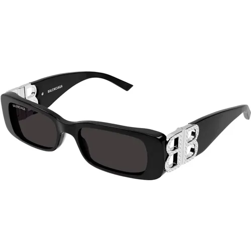 Schwarz Silber/Grau Sonnenbrille , Damen, Größe: 51 MM - Balenciaga - Modalova
