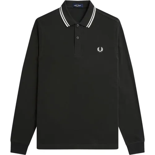 Klassisches Langarm-Poloshirt , Herren, Größe: L - Fred Perry - Modalova